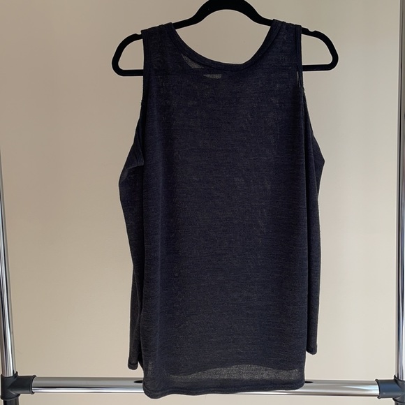 Charcoal grey cold shoulder tunic - Picture 3 of 5
